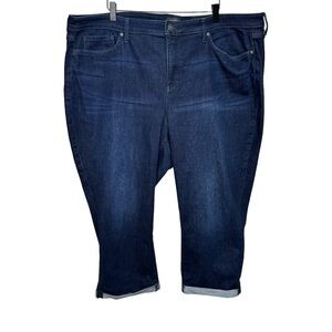 NYDJ Straight Blue Cropped Jeans Size 22 Dark Wash Casual Denim